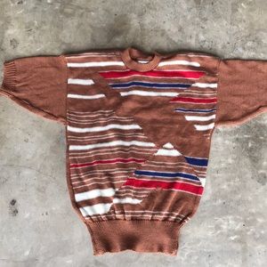 80s knit sweater crew pullover top size M